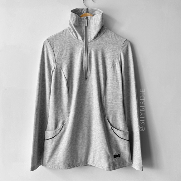 Roots Active Half-Zip Top, Light Grey - Picture 11 of 12